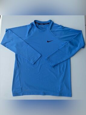 Nike Swim Blue Hydroguard Dri-FIT UV Long Sleeve Rash Guard Shirt Women’s Size M